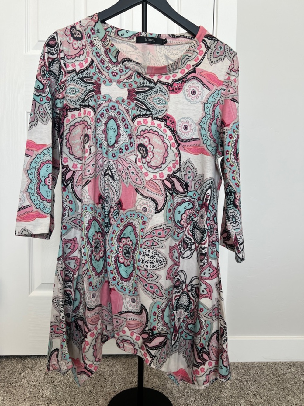 Merol Paisley Print Tunic - Pink & Aqua